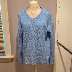 Sanctuary Blue V-Neck Sweater with Textured Knit